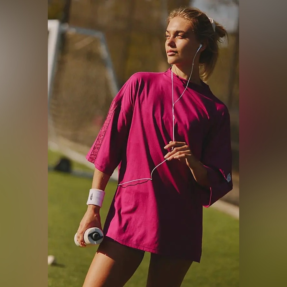 NWT FP Movement by Free People Magenta Oversized Tunic Top